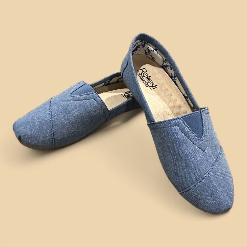 Refresh Comfort Slip Ons Nina Chambray Size 7